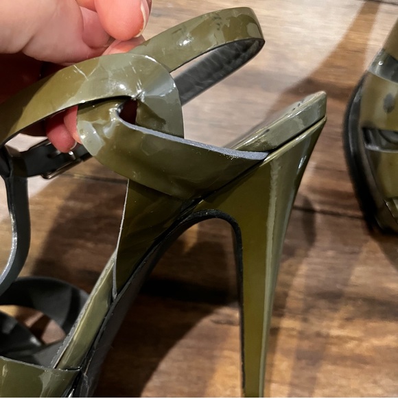 YSL Tribute Sandals Size 37- Green/Gray - Picture 5 of 10
